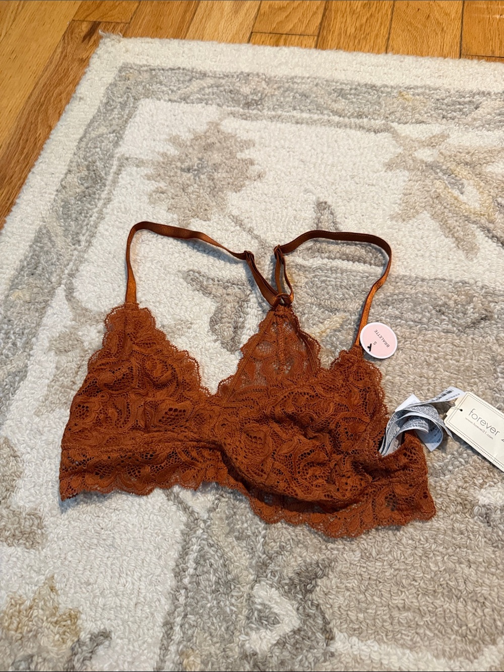 Forever 21 Rust Lace Bralette with Scallop Trim